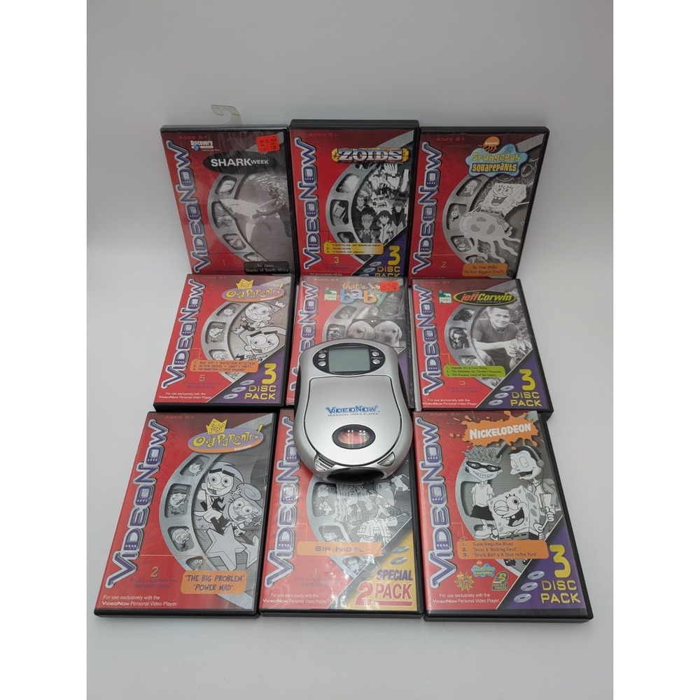 Video Now Hasbro Video Player w/ 19 Discs Tested Nickelodeon Fairly Odd Parents